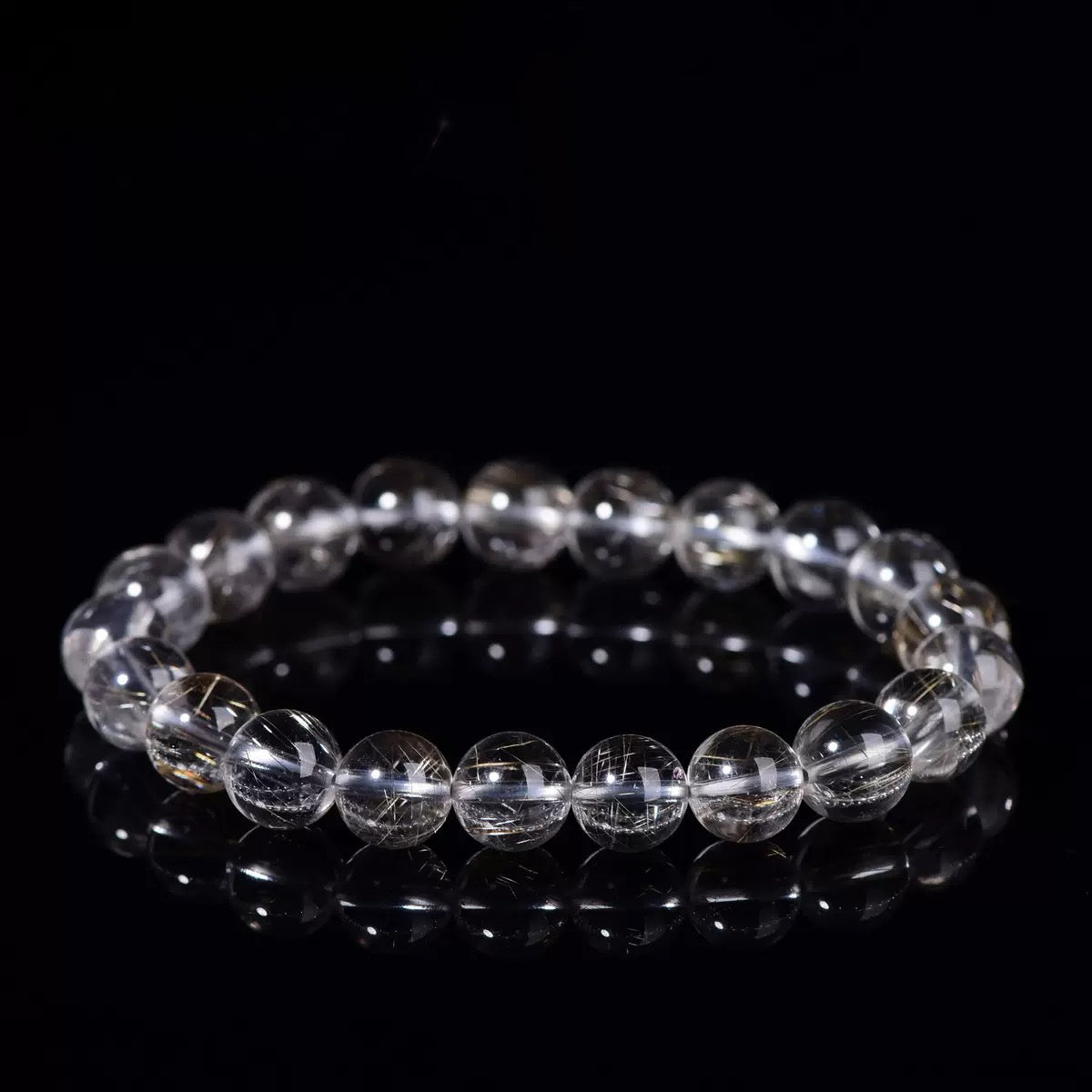 シルバールチルクォーツクリスタル（ガラス）高品質