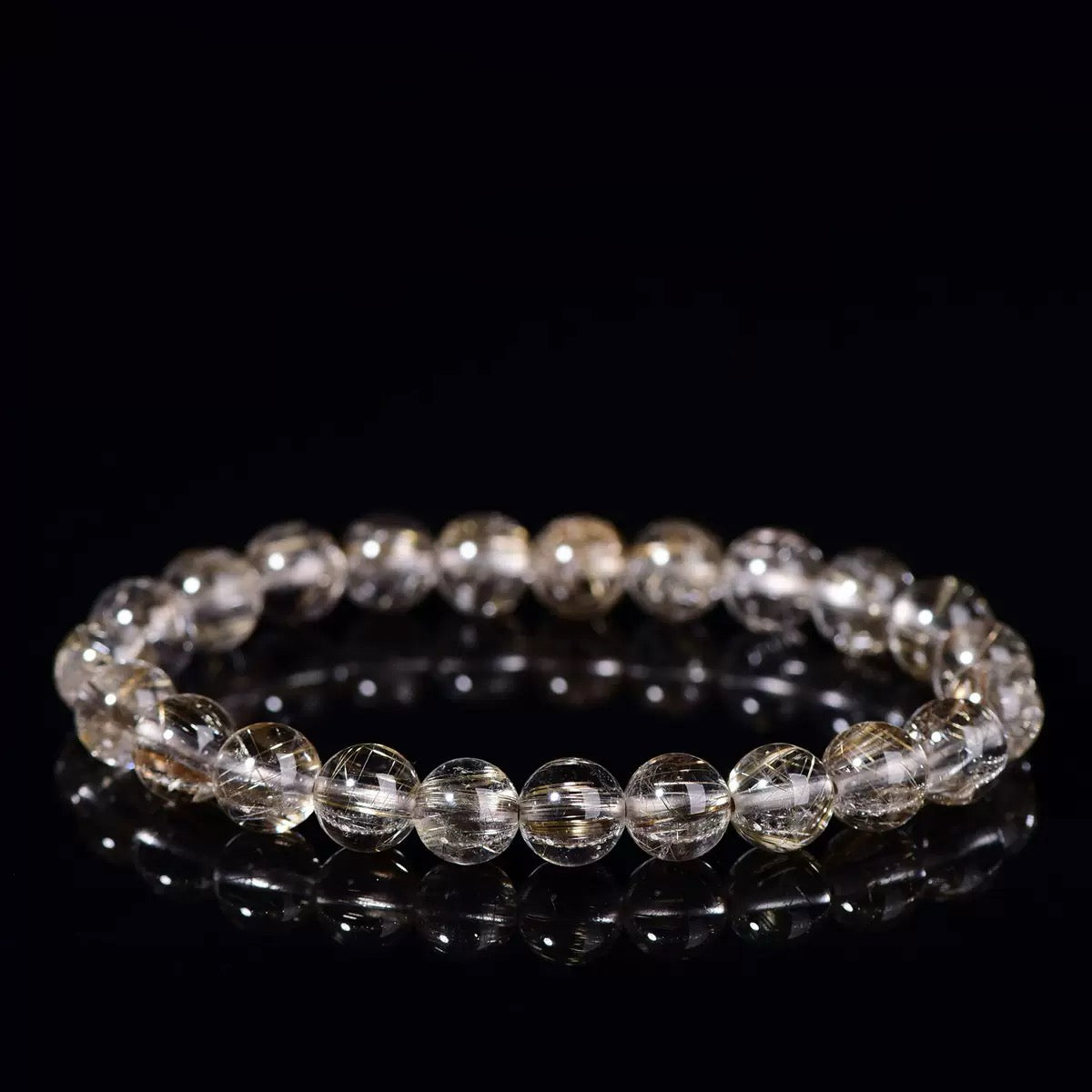 シルバールチルクォーツクリスタル（ガラス）プレミアム